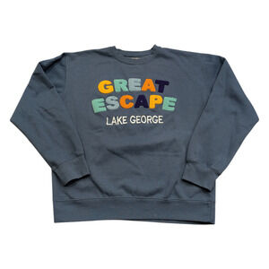 Six Flags Great Escape Colorful Raised Lettering Crewneck Sweatshirt